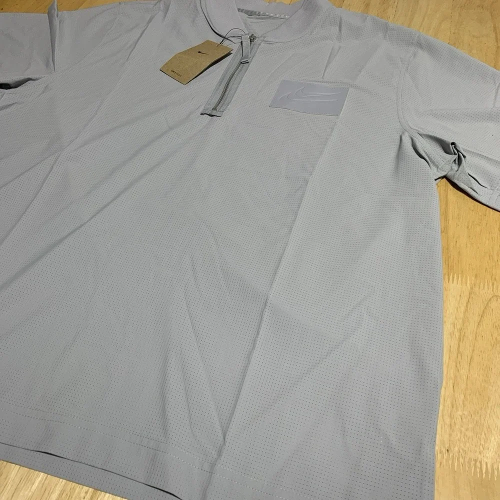Nike NBA Kevin Durant 1/4 Zip Mens Size L Gray Short‎  Sleeve Shirt HJ4213-012